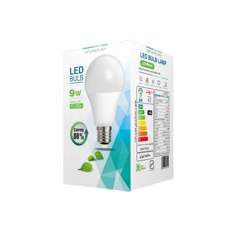 لامپ حبابی 9 وات آفتابی فوق کم مصرف رونیا